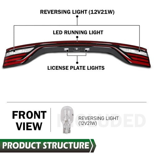 Solid Spare Liftgate Taillight Lamp W/Camera Hole 68453659AA Fit For 2014-2022 Dodge Durango