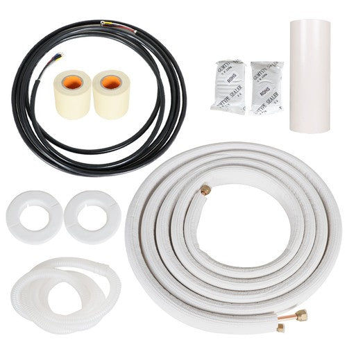 Solid Spare 1/4-3/8 Dia. 16 Feet Install Kit Air Conditioning Cooling Connection Pipe