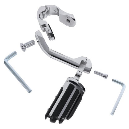 Solid Spare Long Highway Foot Pegs Fit For Harley Touring Road King Street Glide 1-1/4" Bars