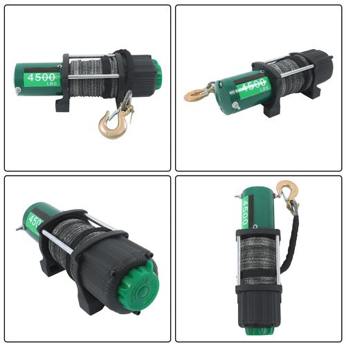 Solid Spare 4500lbs Synthetic Rope Electric Winch Waterproof IP67 with 82ft Wireless Remote