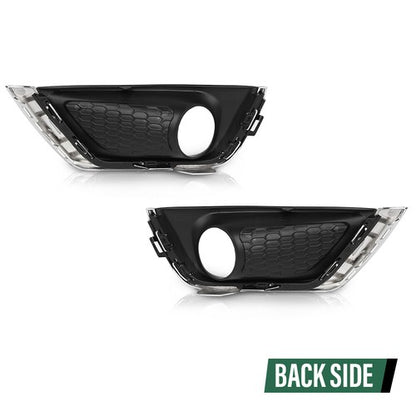 Solid Spare Fit For 2017-2020 Jeep Compass Front Bumper Fog Light Cover Bezel Left+Right