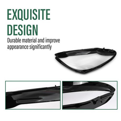 Solid Spare Fit For 2015-2017 Mercedes-Benz W205 C Class Headlight Replacement Lens Left