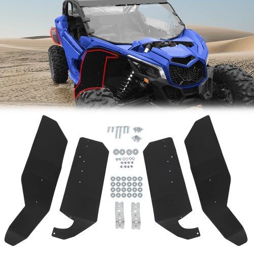 Solid Spare 4PCS Fender Flares Mud Flaps Fit Can-Am Maverick Max 1000 13-18 W/Hardware Kits