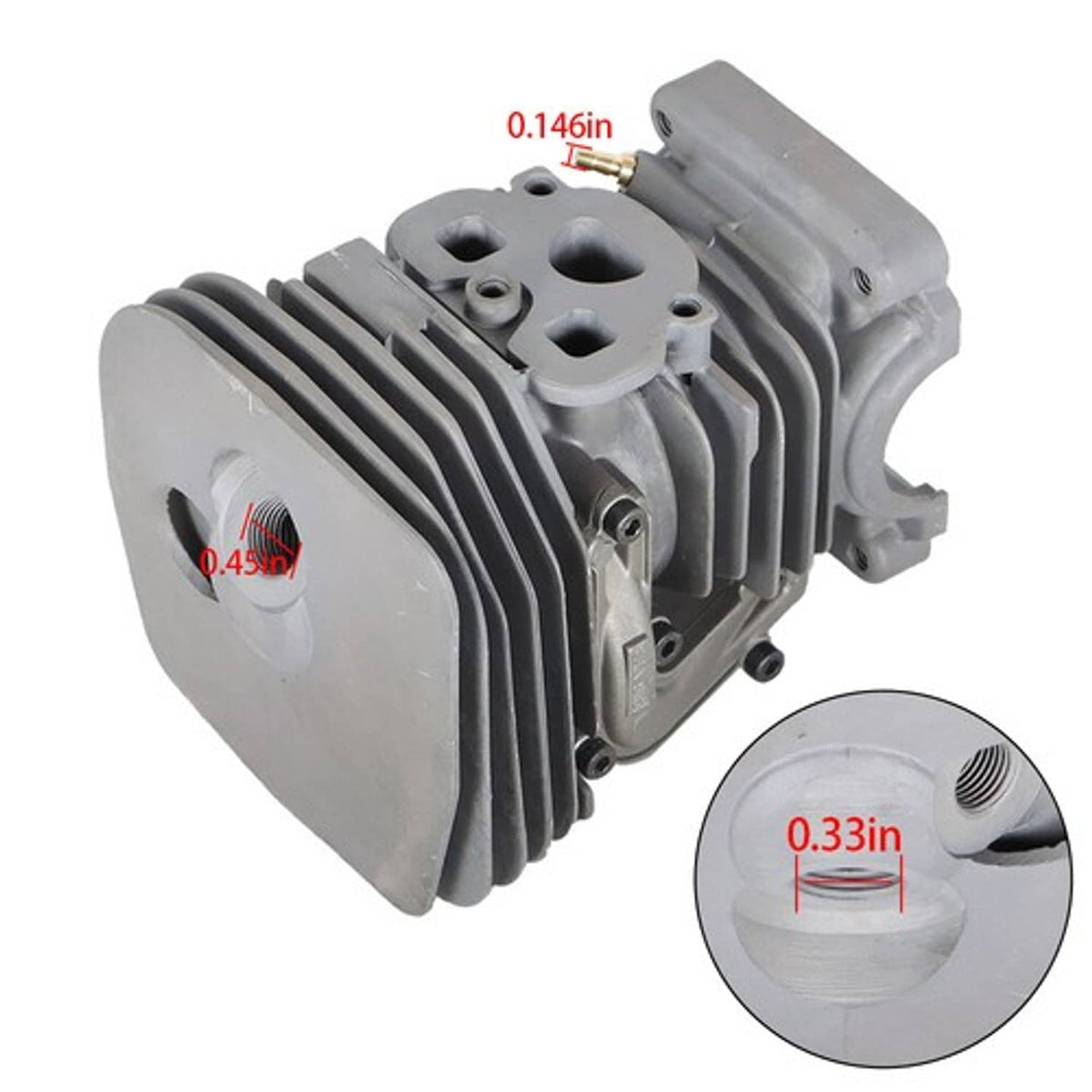 Solid Spare Chainsaw Cylinder Head Piston Kit For Husqvarna 460 455 455E Rancher 47MM