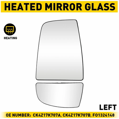 Mirror Glass Upper/Lower Driver Side Left LH for Ford Transit Van 150 250 350 HD