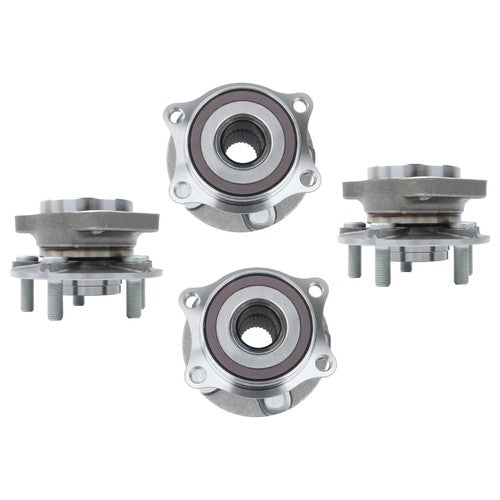 Solid Spare 2pc Front + 2pc Rear Wheel Hub Bearing Assemblies For Subaru Outback 2010-2014