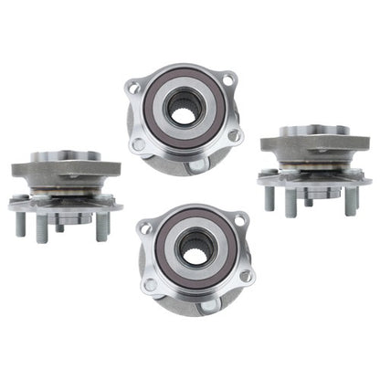 Solid Spare 2pc Front + 2pc Rear Wheel Hub Bearing Assemblies For Subaru Outback 2010-2014