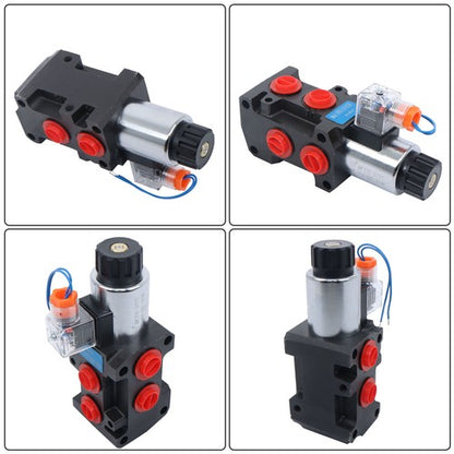 Solid Spare 13GPM Hydraulic Adjustable Variable Flow Control Valve 6 Port 12V DC New