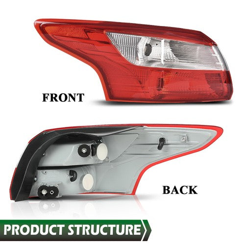 Solid Spare Rear Outer Tail Light Brake Lamp Assembly Fit For 2012-2014 Ford Focus Left Side