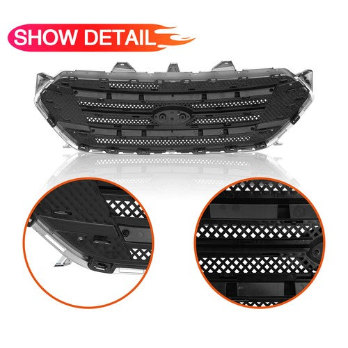 Fit 2013-2019 Ford Taurus Front Bumper Lip Upper Grille Assembly Chrome Grill