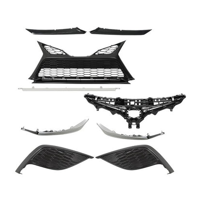 Solid Spare For Toyota Camry SE 2021 2022 2023 Front Upper And Lower Bumper Grilles 9Pcs