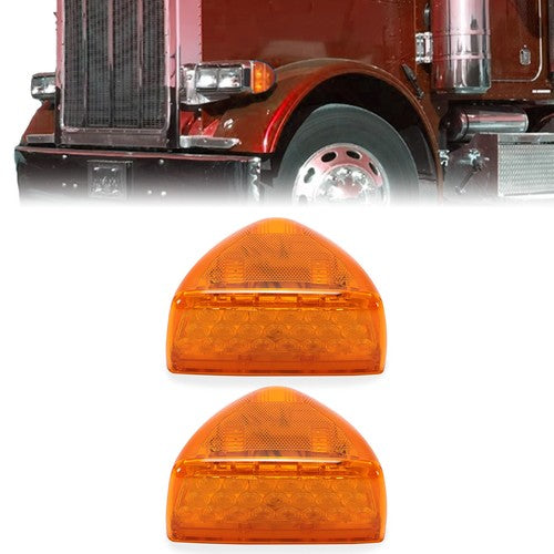 Solid Spare Pair 31 LED For Peterbilt 379 359 Turn Signal Light -Amber LED/Amber Lens RH LH