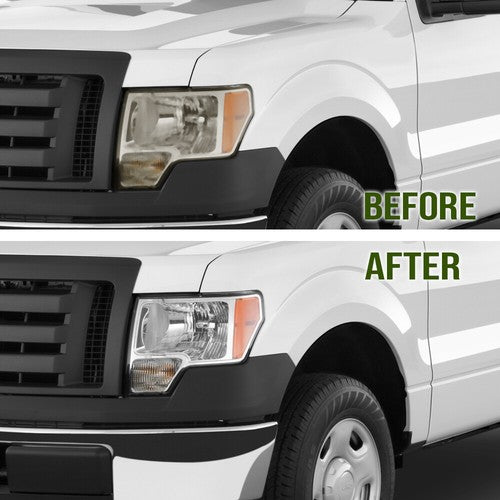 Solid Spare Fit For 2009-2014 Ford F150 F-150 Clear Headlight Replacement Lens Left+Right