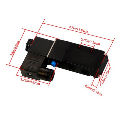 Solid Spare Solid Pneumatic Solenoid Valve 5 way 2 Position 1/4 in DC 24V Junction Box