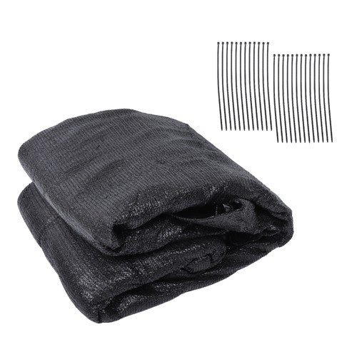 Solid Spare 4FTx25FT garden privacy fence heavy duty barrier net with zip ties black