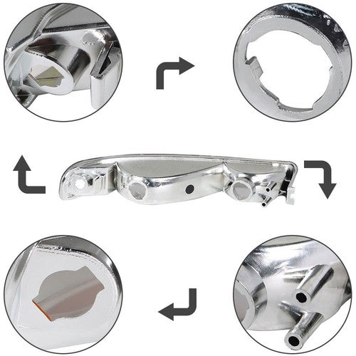Solid Spare Pair Set For GMC Sierra 1500 1999-2007 Headlight Replacement Halogen Clear Lens