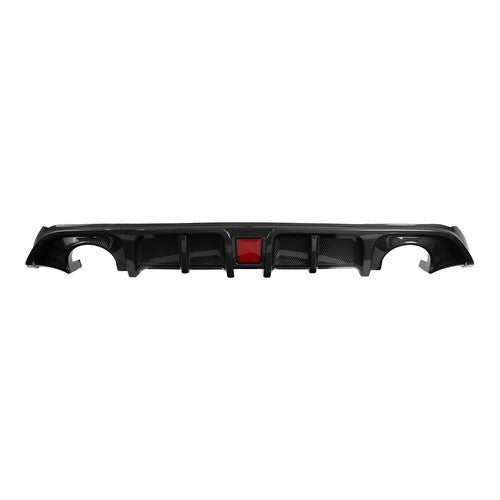 Carbon Style Rear Bumper Diffuser Lip For Infiniti Q60 2017-2022 W/LED Light