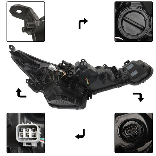 Solid Spare Black Hosing For Toyota Corolla SE/XLE/XSE 2020-2022 LED Headlight Driver Side