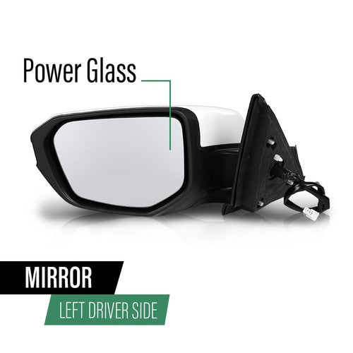 Solid Spare Fit For 16-2021 Honda Civic LX DX Left Side 3 Pin Manual Fold Power Mirror White