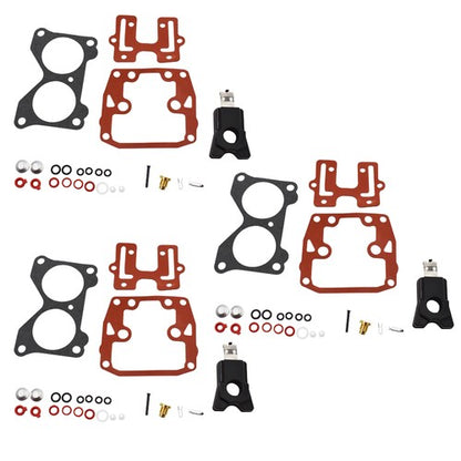 Solid Spare Fit For Johnson Evinrude V6 150 155 175 185 200 235 HP 3x Carburetor Rebuild Kit