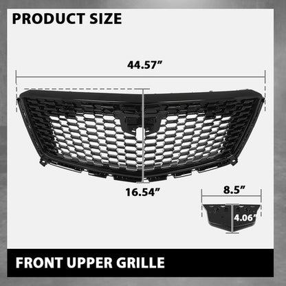 Solid Spare Front Bumper Grille Upper Grill Gloss Black Fit For 2017-2021 Cadillac XT5