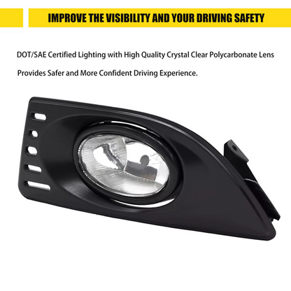 For 2005 2006 2007 Acura RSX Front Bumper Clear Fog Lights Lamps Pair w/wiring