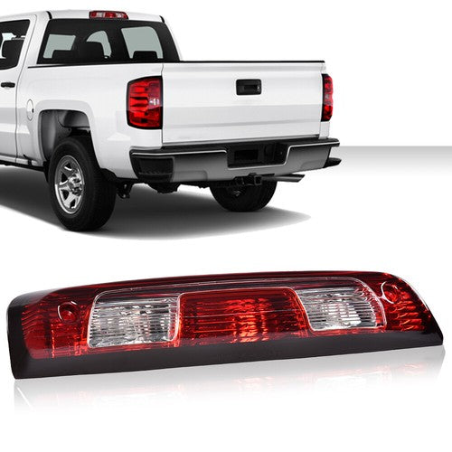 Solid Spare Fit For 2015-2021 Chevy Silverado GMC Sierra Clear/Red LED 3rd Brake Tail Light