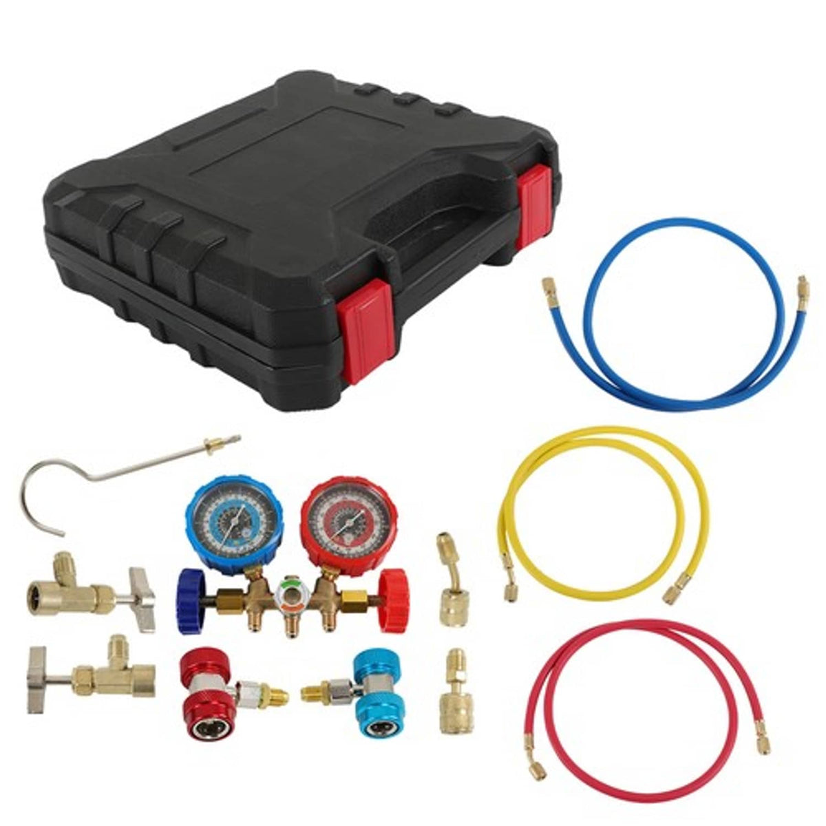 Solid Spare Set & Accessories 1/3hp 4cfm HVAC Auto AC Vacuum Pump with Manifold Gauge