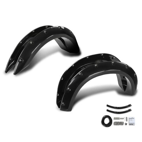Solid Spare 4pcs Pocket Rivet Bolt On Fender Flares Smooth Black Fit For 93-11 Ford Ranger