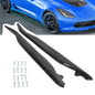 Solid Spare For 2014-2019 14-Up Corvette C7 METALLIC Side Skirts Z06 Style ABS GLOSS BLACK