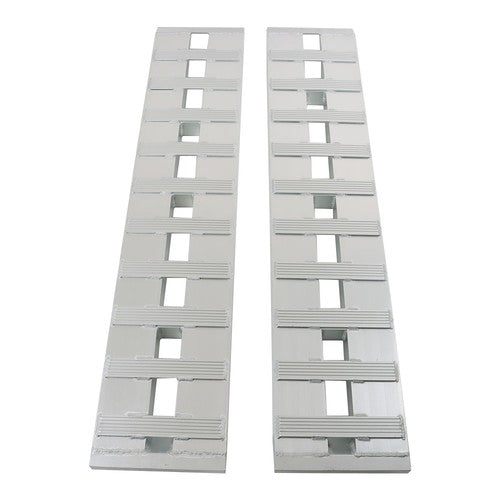 Solid Spare 2-Piece 60''x12'' Ramps 6500Lbs Car Trailer Truck Ramps Hook End Knife Aluminum