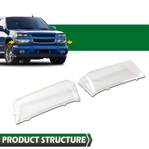 Solid Spare Headlight Replacement Lens Left+Right Fit For 04-12 Chevy Colorado GMC Canyon