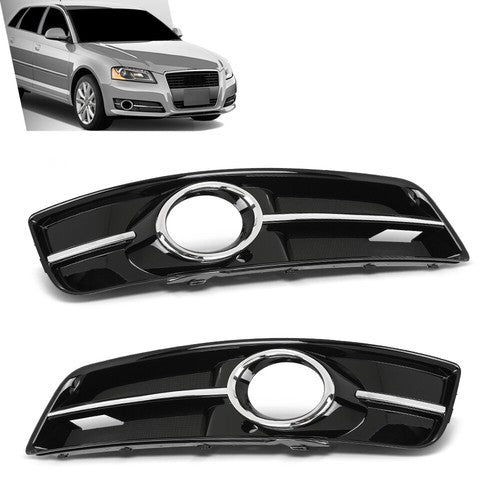 Solid Spare Fit For 2010 2011 2012 2013 Audi A3 Fog Light Bezel Lamp Trim Left+Right Side