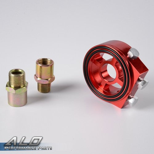 Solid Spare Fit For Car Racing JDM Aluminum Oil/Gauge Filter Sandwich Adapter Plate Kit