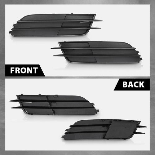 Solid Spare Fit For 12-15 Audi A6/A6 Quattro Front Bumper Insert Fog Light Cover Left+Right