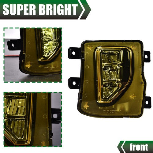 Solid Spare Bumper Lamps+Switch Yellow Fit For 16-18 Chevy Silverado 1500 LED Fog Lights