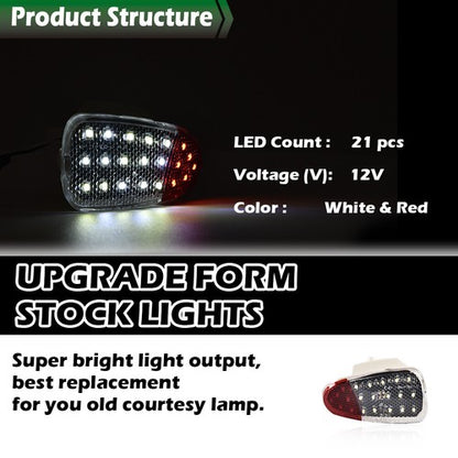 Solid Spare 2x LED Panel Door Interior Courtesy Light Lamp Fit For 1997-2003 Ford F150 F250