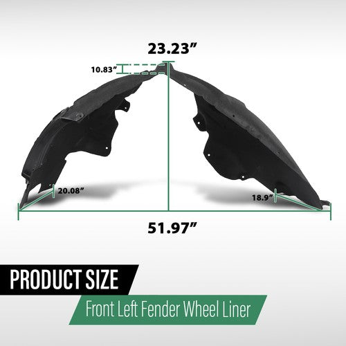 Solid Spare Front Fender Liner Splash Shield Fit For 2019-2022 Porsche Cayenne Left Side