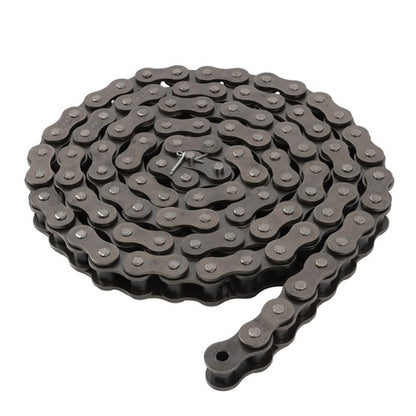 Solid Spare #100 Roller Chain - 10 Feet + 2 Free Connecting Links - Carbon Steel Chain