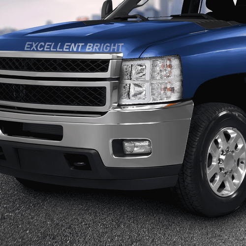 Solid Spare Fit For 2007-2013 Chevy Silverado LED DRL Tube Headlights Headlamps Chrome/Clear