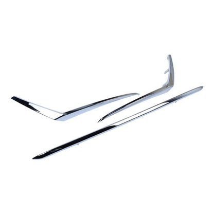 Left Right Lower Front Bumper Chrome Molding Fit For 2021-2024 Nissan Kicks S SV