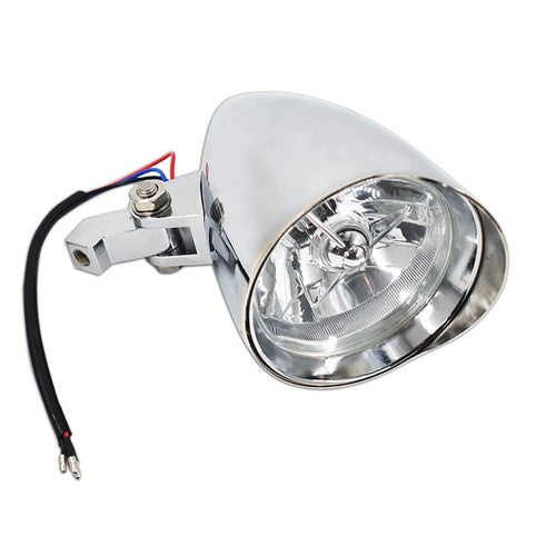 Solid Spare 12V Motorcycle Chrome Visor Headlight Lamp For Bobber Chopper Dyna