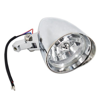 Solid Spare 12V Motorcycle Chrome Visor Headlight Lamp For Bobber Chopper Dyna