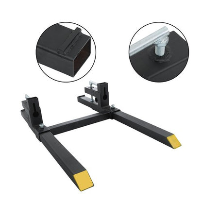 Solid Spare 2000lbs Pallet Forks Clamp On Tractor Forks w/Adjustable Bucket Forks 43" New