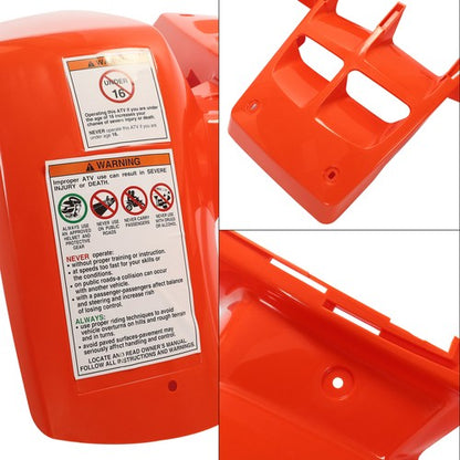 Solid Spare Orange Front & Rear Fenders Plastic Body Kit For 87-06 Yamaha Banshee 350 YFZ350
