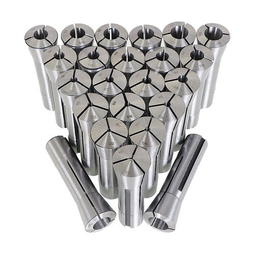 Solid Spare Collet Set Fractional 1/16" To 3/4" High Precision For Bridgeport 23 PCS R8 NEW