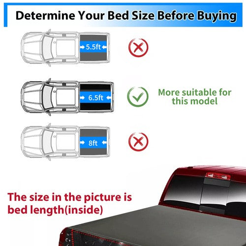 Solid Spare 6.5FT Soft Roll-Up Tonneau Cover for 07-13 Silverado/Sierra 1500 2500HD 3500HD