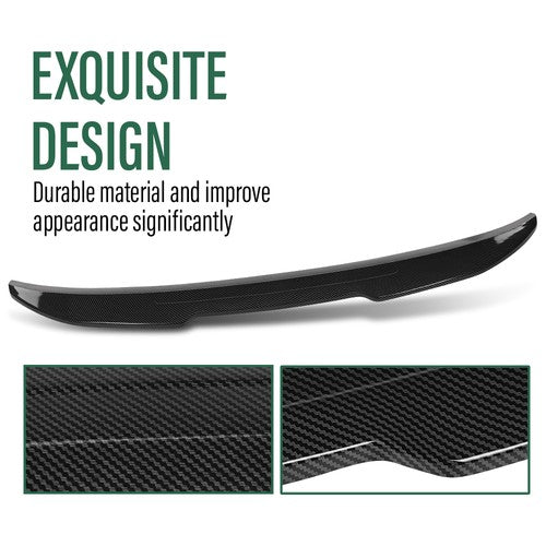 Solid Spare Rear Trunk Spoiler Wing Fit For 14-20 BMW 4-Series F32 Coupe Carbon Fiber Look