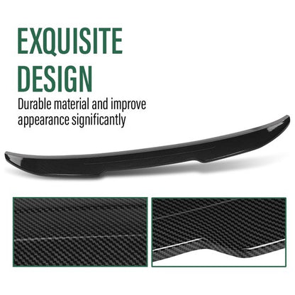 Solid Spare Rear Trunk Spoiler Wing Fit For 14-20 BMW 4-Series F32 Coupe Carbon Fiber Look