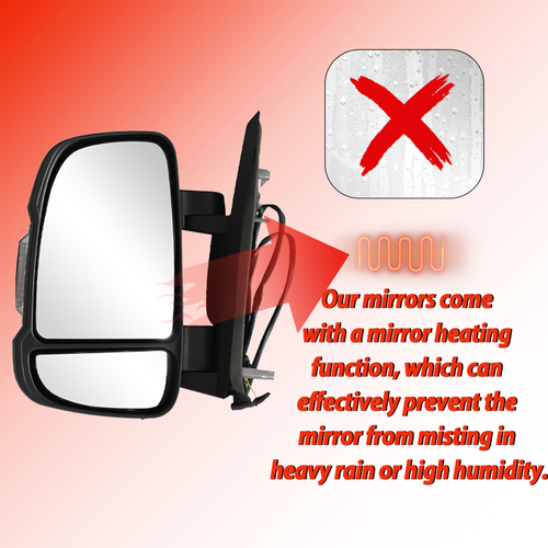 For 2014-2023 Ram ProMaster 1500 2500 3500 Door Mirror W/Temperature Sensor LH